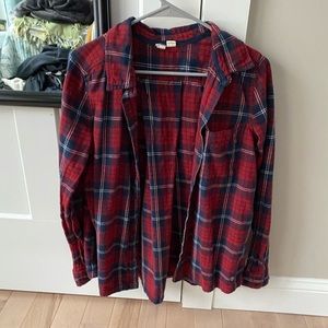 Cute Red and Blue Plaid Thrifted Flannel